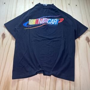 Vintage Y2K Nascar Racing T-Shirt Mens Size Large Black Tultex Tag